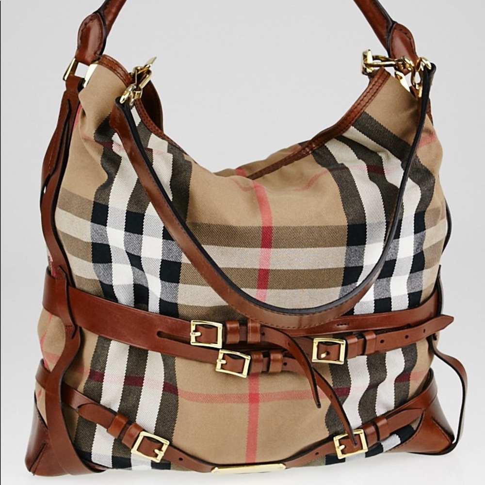 Burberry Bridle House Check Canvas Medium Gosford hobo bag!